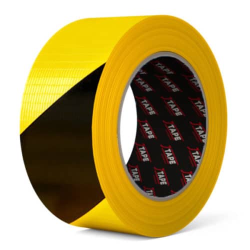 Black and Yellow Cloth Hazard Tape