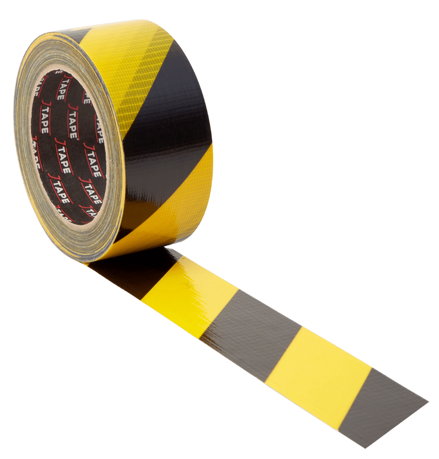 black and yellow hazard marking tape