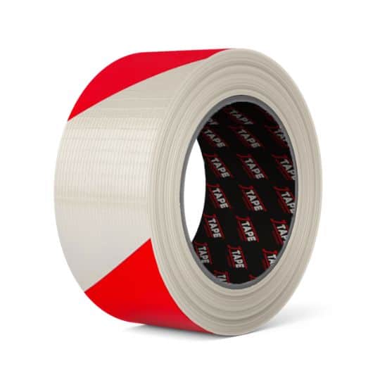 Red and White Cloth Hazard Tape