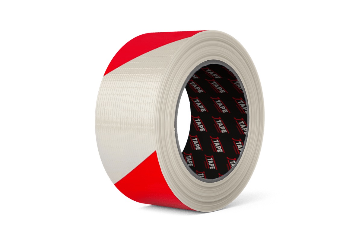 Red and White Cloth Hazard Tape