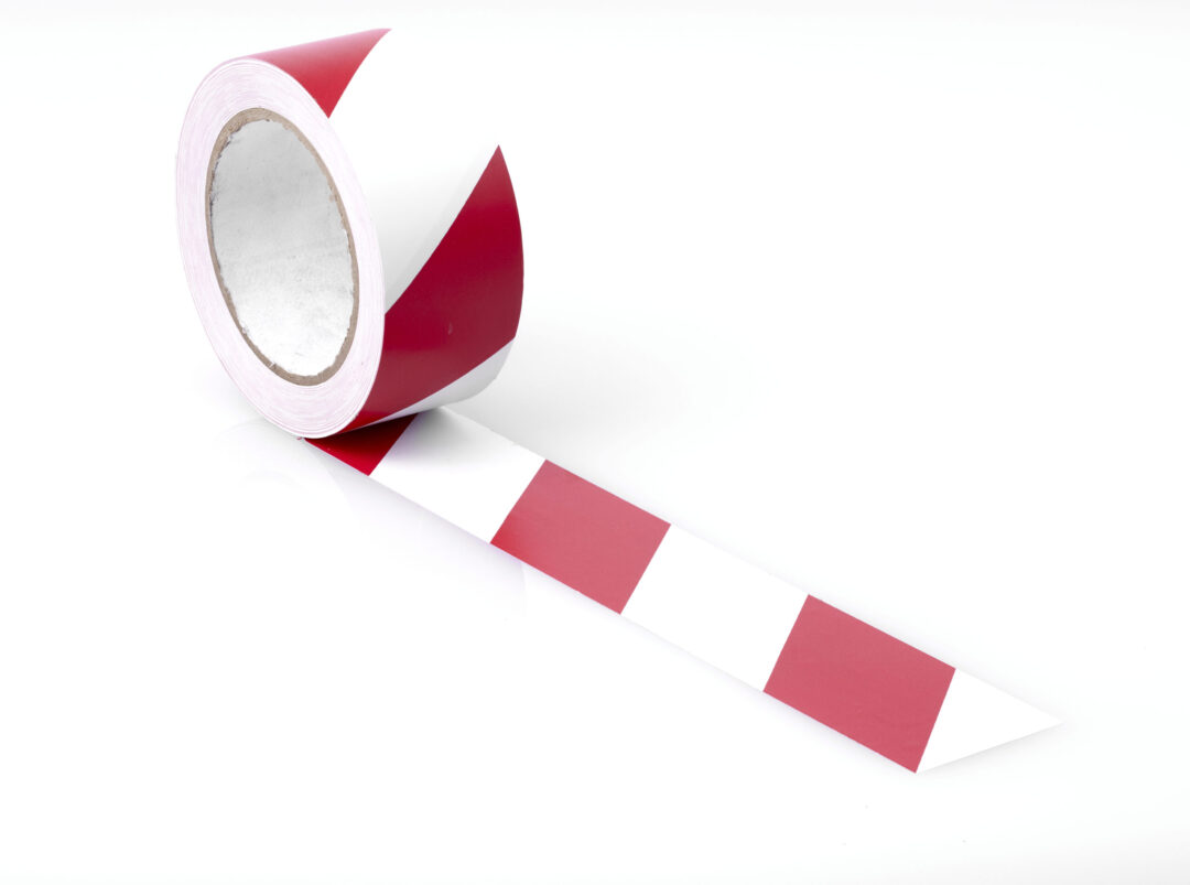 JTAPE red and white floor marking tape