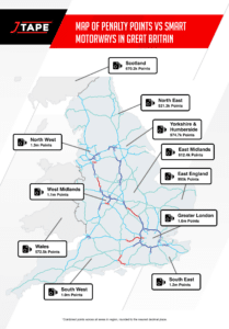 smart motorways map with penalty points