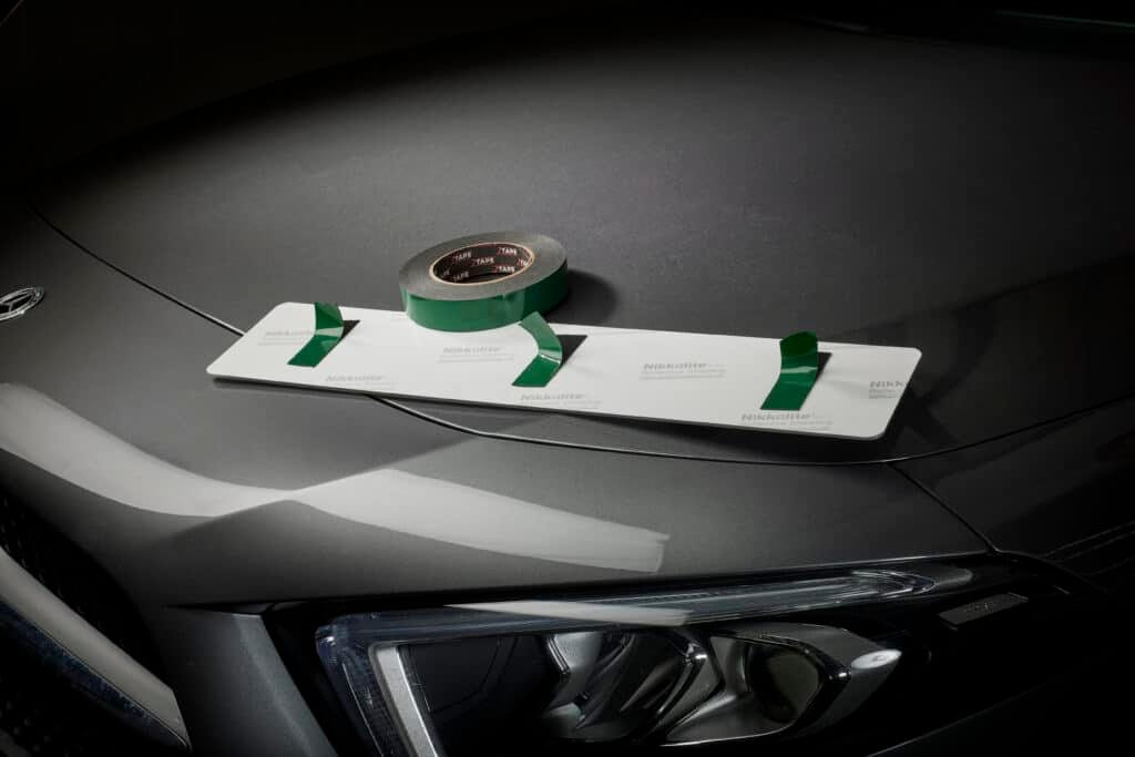 double sided mounting tape used to mount a number plate