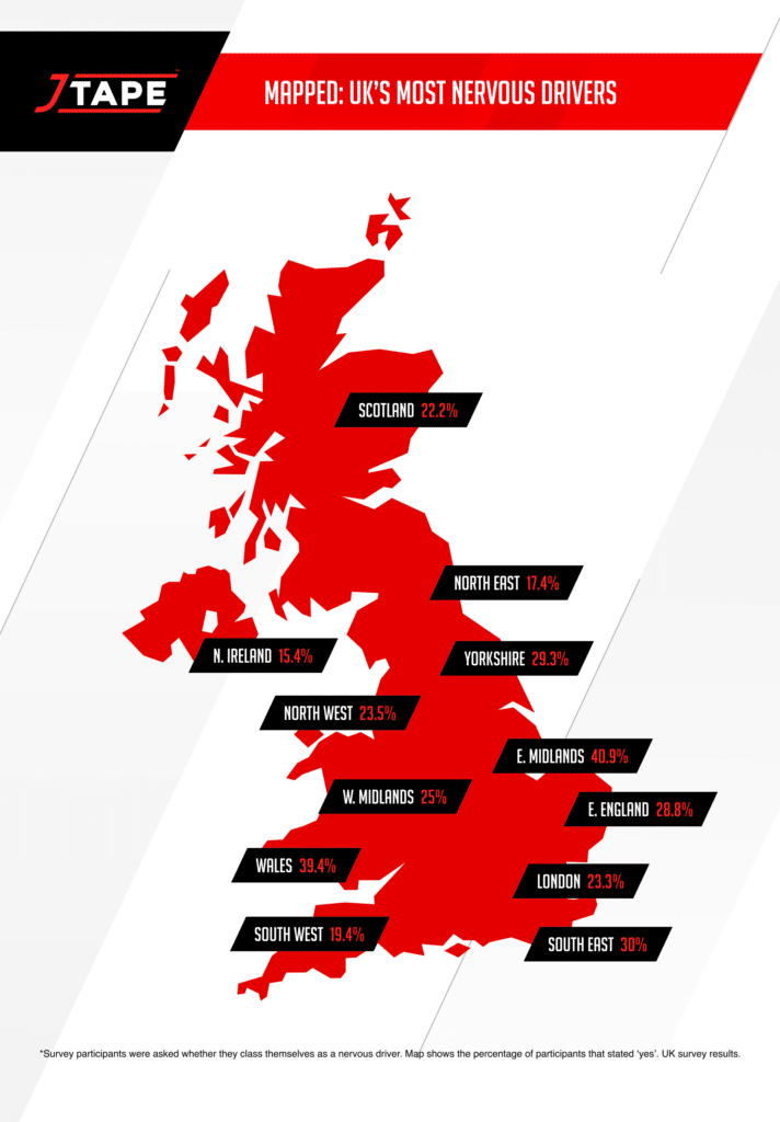 Mapped: UK's Most Nervous Drivers 