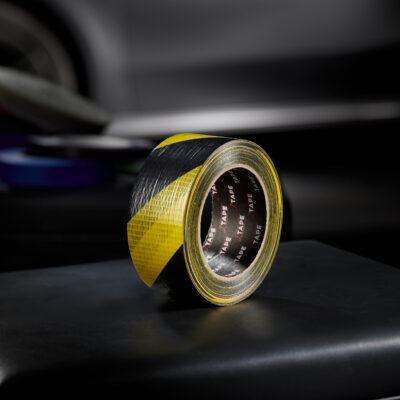 Black and Yellow Cloth Hazard Tape