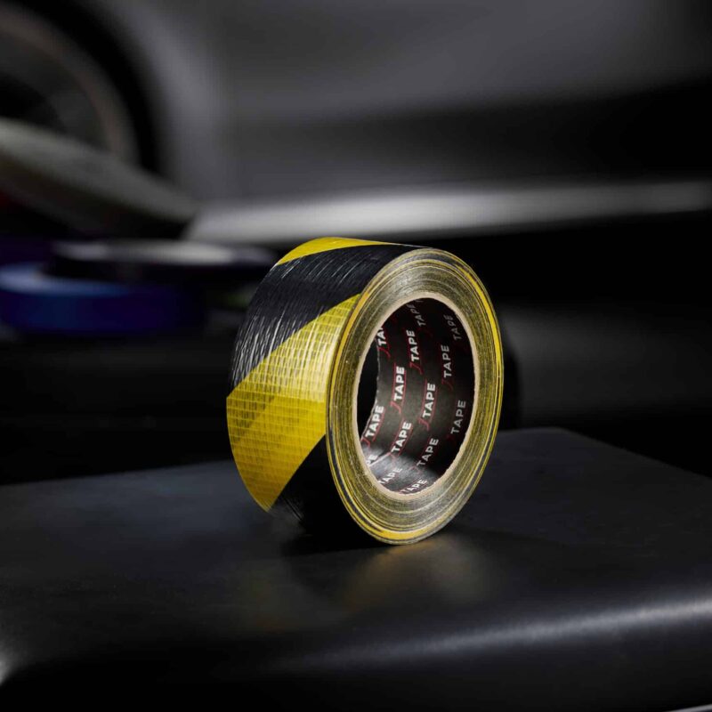 Black and Yellow Cloth Hazard Tape