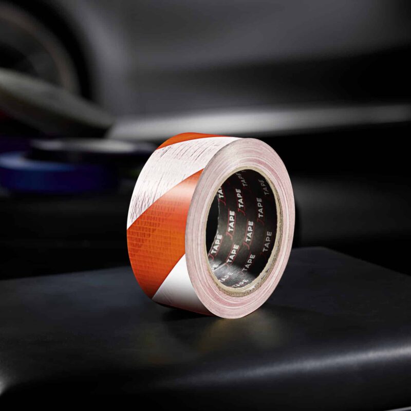 Red and White Cloth Hazard Tape