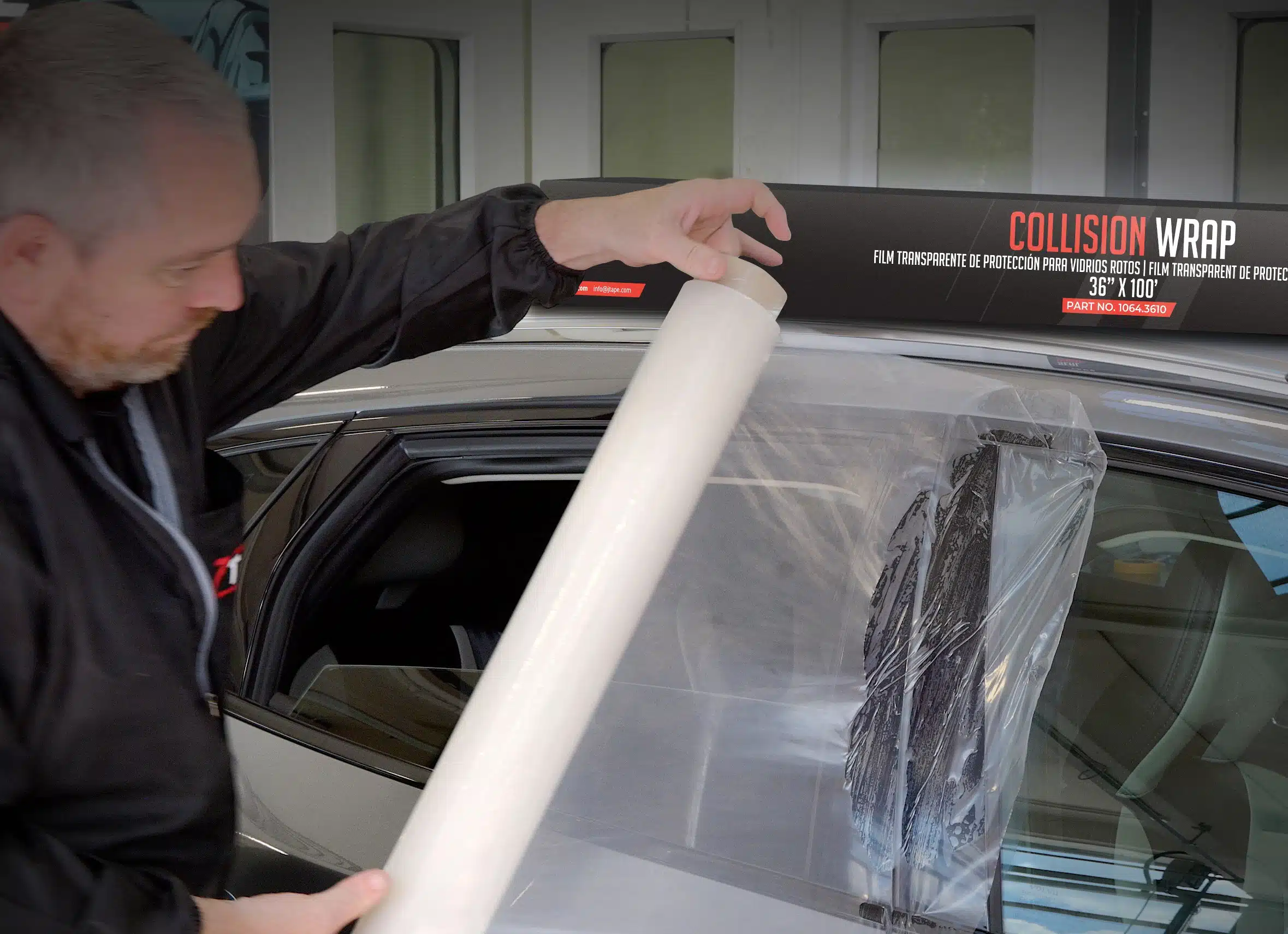 Collision Wrap for Damaged Vehicle Glass | JTAPE